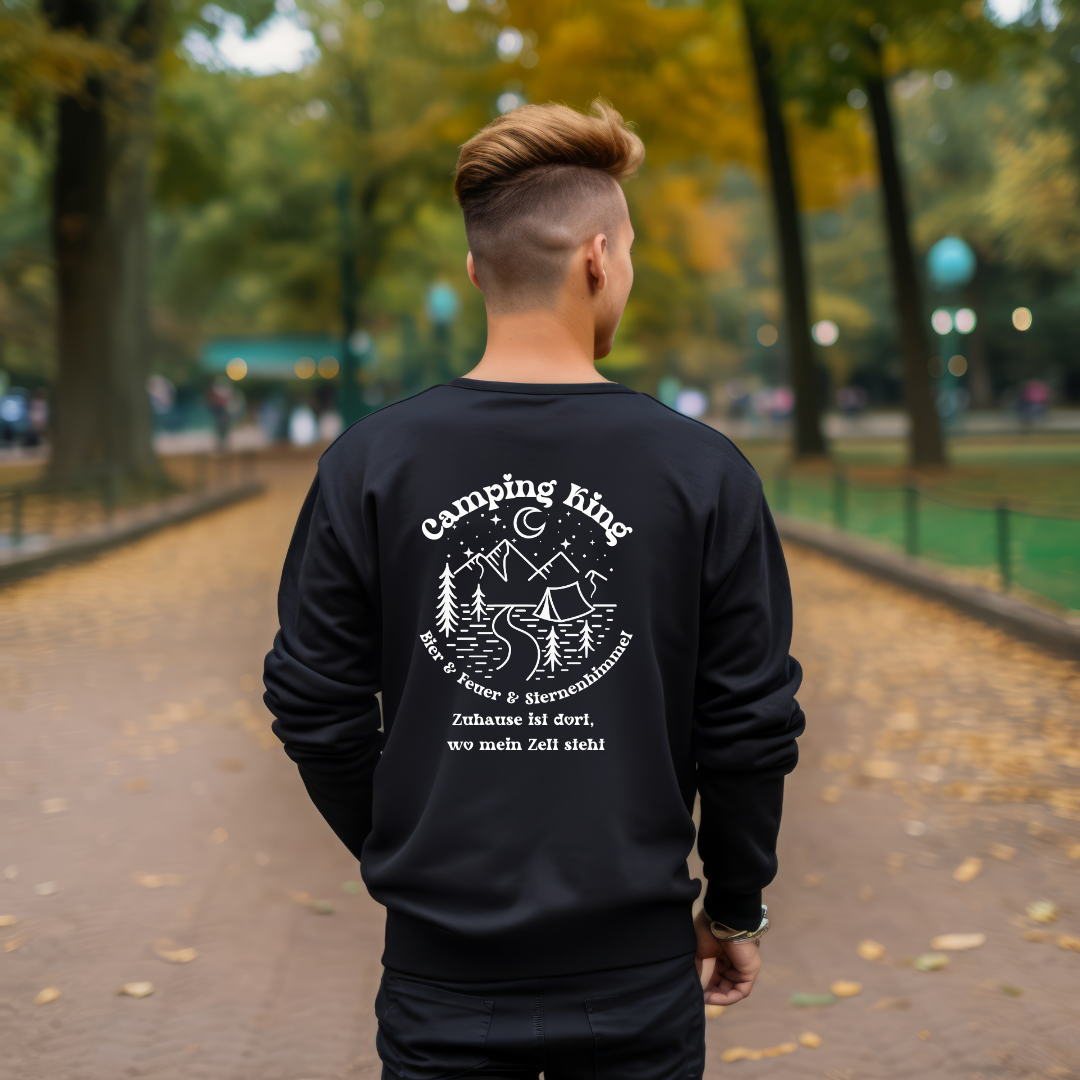"Camping King Zelt" - Premium Organic Sweatshirt Gr. XS - XXL