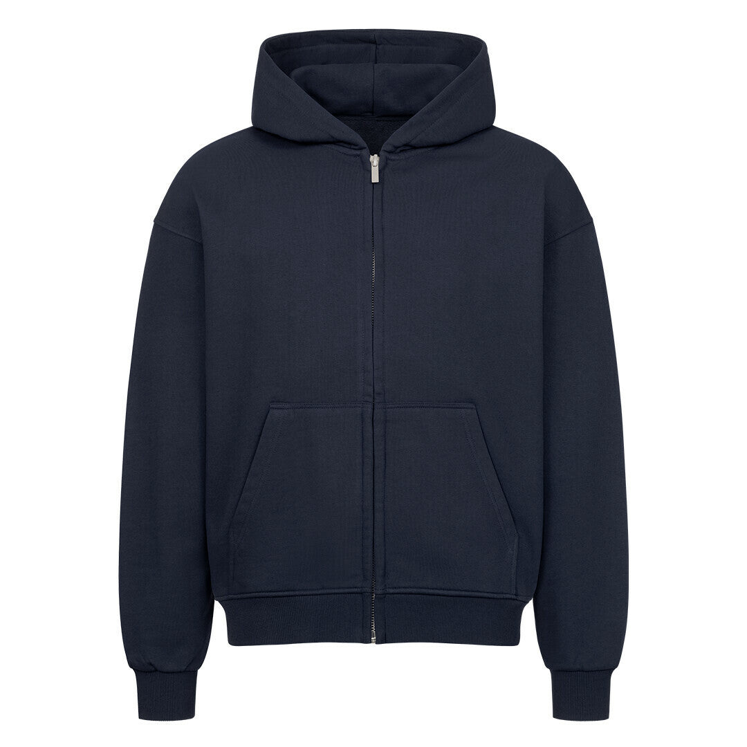Camping Queen Zipper Hoodie / Kapuzenpullover mit Reißverschluss für Damen mit emotionalem Outdoor-Design. Warm, stylisch & perfekt für Vanlife-Abenteuer. Jetzt entdecken! Camping Queen-Mond-Sterne-Berge.  Image for color: french navy