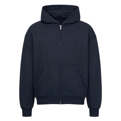 Camping Queen Zipper Hoodie / Kapuzenpullover mit Reißverschluss für Damen mit emotionalem Outdoor-Design. Warm, stylisch & perfekt für Vanlife-Abenteuer. Jetzt entdecken! Camping Queen-Mond-Sterne-Berge.  Image for color: french navy