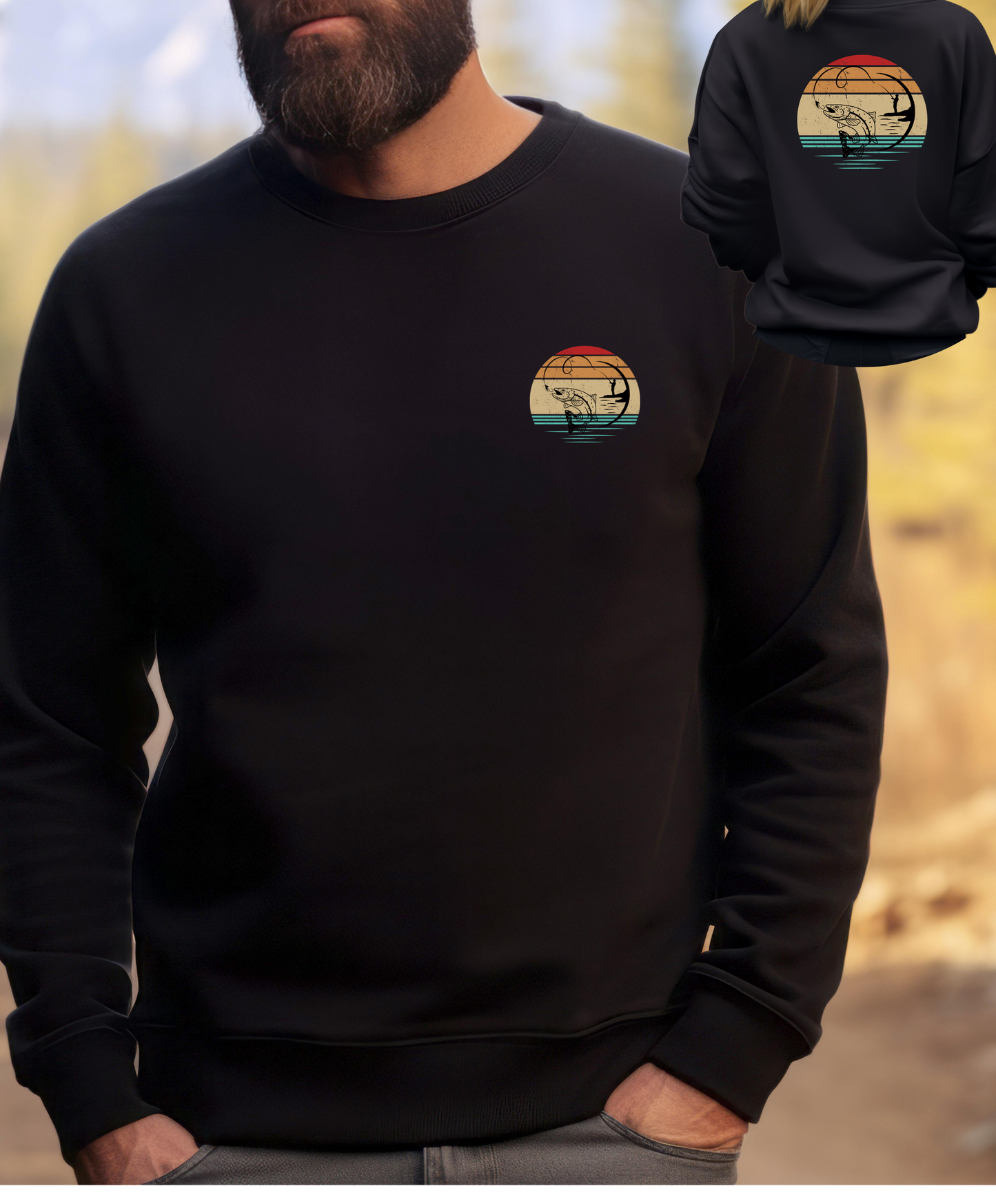 "Angler Sonnenuntergang" - Classic Sweatshirt Gr. S - 4XL - beidseitig bedruckt
