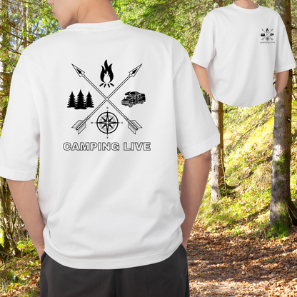 "Wohnmobil Pfeilkreuz" - VACANCY Oversized Shirt Gr. XS - 4XL - beidseitig bedruckt